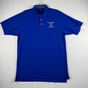 Devon & Jones Mens XL Blue Pima Cotton Polo Shirt Attorney Law Firm Logo D100